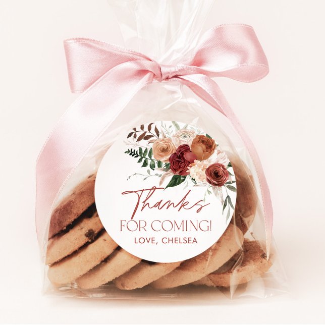 Fall in Love Floral Bridal Shower Favour Stickers (Fall in Love Bridal Shower Favor Stickers)