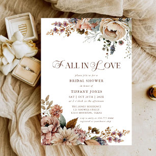 Fall in Love Floral Bridal Shower Invitation