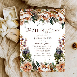 Fall in Love Floral Bridal Shower Invitation