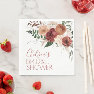 Fall in Love Floral Bridal Shower Napkin