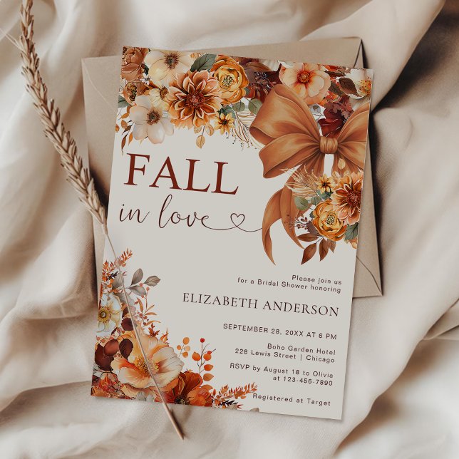 Fall In Love  Floral Bridal Shower Party  Invitation (Creator Uploaded)