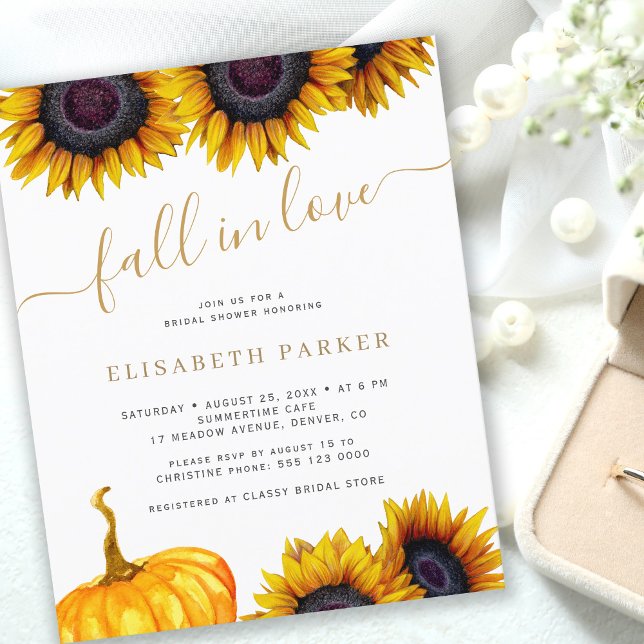 Fall in Love floral BUDGET bridal shower invite (Creator Uploaded)
