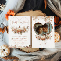 Fall in love Floral Pumpkin Hear Photo Wedding