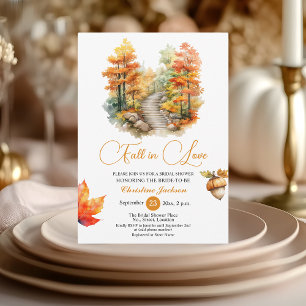 Fall in Love Forest in the Fall Bridal Shower  Invitation