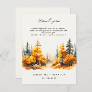 Fall in love Forest Thank You Card