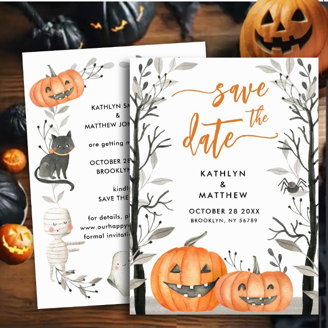 Fall In Love Funny Pumpkin Autumn Fall Wedding Save The Date (Creator Uploaded)