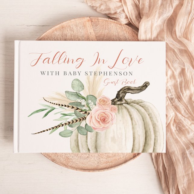 Fall In Love Girl Baby Shower Pumpkin Guest Book  (Creator Uploaded)