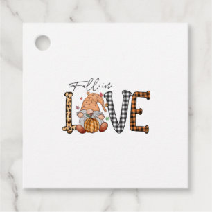 Fall In Love Gnome Fall Autumn Design Favour Tags