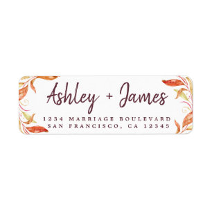 Fall in Love Golden Foliage Autumn Return Address