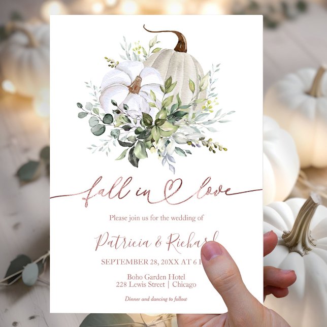 Fall In Love Greenery Budget Wedding Invitation (Creator Uploaded)