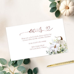 Fall in Love Greenery Wedding Details Enclosure Card