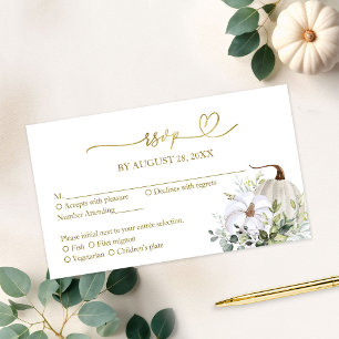 Fall in Love Greenery Wedding RSVP Card