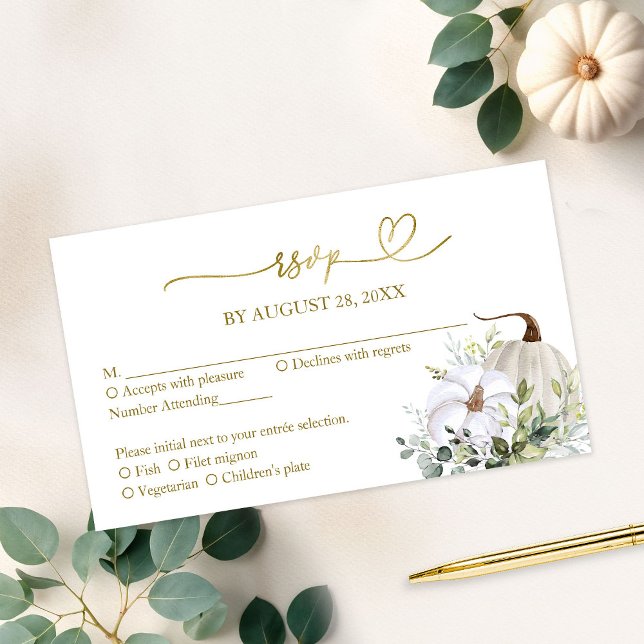 Fall in Love Greenery Wedding RSVP Card (Creator Uploaded)