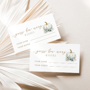 Fall In Love Guess How Many Kisses Bridal Game  Enclosure Card