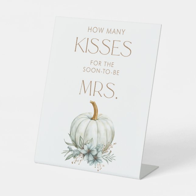 Fall In Love Guess How Many Kisses Pedestal Sign (Front)