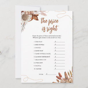 Fall in love Guess the Right Price Bridal Shower Invitation