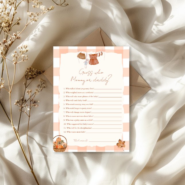 Fall in love Guess Who Mummy or daddy Baby Shower  Invitation (Creator Uploaded)