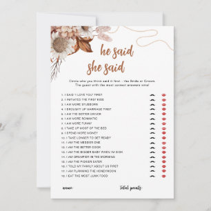 Fall in love   Guess Who Said It Bridal Shower  Invitation