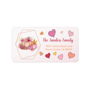 Fall in Love Hello Sweet Little Pumpkin Hearts Label