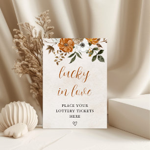 Fall in Love   Lucky in Love Bridal Shower Sign