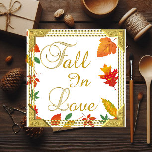 Fall in Love Maple Leaves Autumn Foliage Couple Card