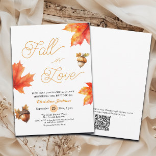 Fall in Love Maple Tree Leaves Bridal Shower Invitation