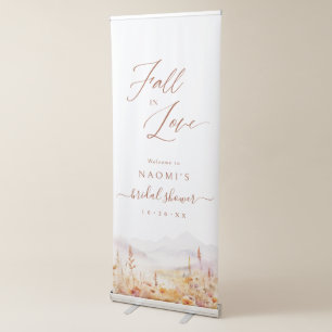 Fall In Love Mountain Bridal Shower Welcome Retractable Banner