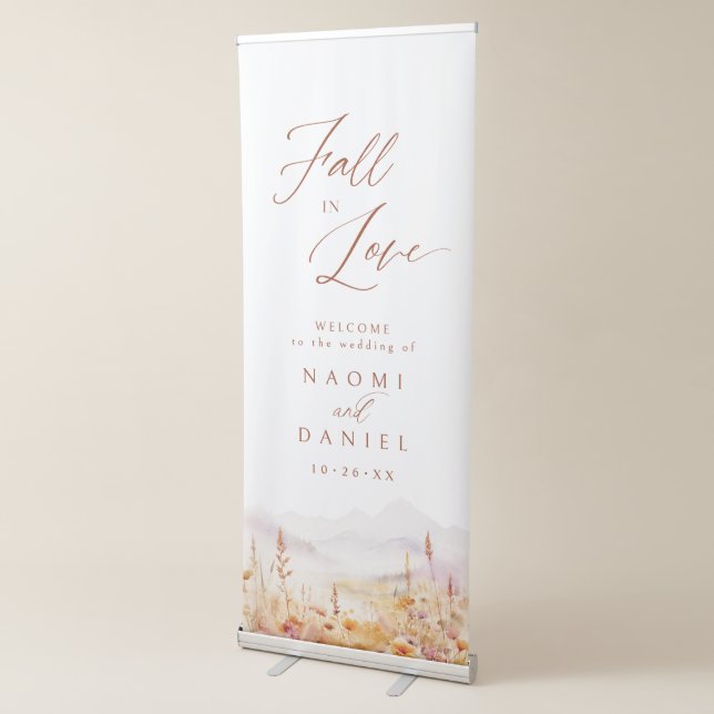 Fall In Love Mountain Wedding Welcome Retractable Banner (3/4)