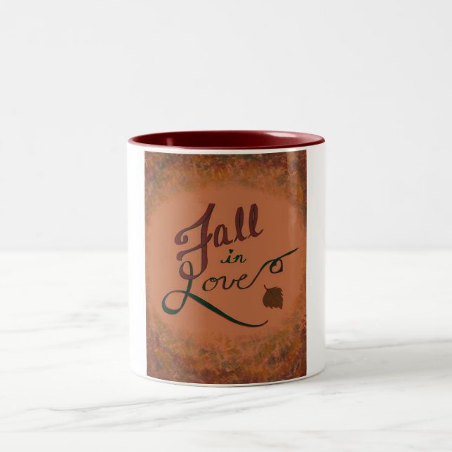 Fall in Love mug! Two-Tone Coffee Mug (Center)