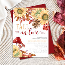 Fall In Love Mushroom Sunflower Fall Bridal Shower