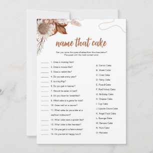 Fall in love   Name That Cake Bridal Shower Game  Invitation