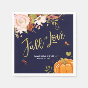 Fall in Love Napkins Bridal Fall Baby shower