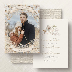 Fall In Love Neutral Autumn Wedding Save The Date