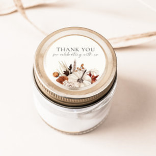 Fall in Love Neutral Pumpkin Classic Round Sticker