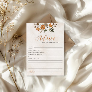 Fall in Love   Newlywed Advice and Wishes Game  Invitation