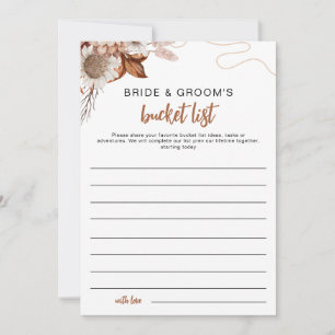 Fall in love   Newlywed Bucket List Bridal Shower  Invitation