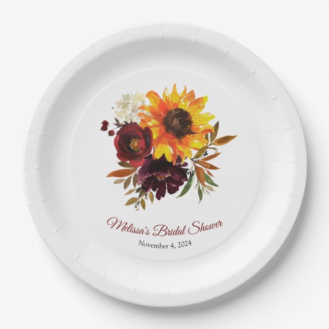 Fall in Love Paper Plate (Front)