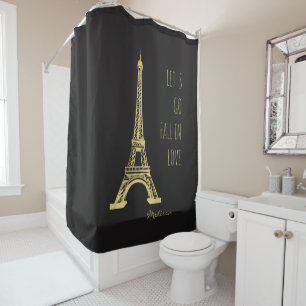 Fall in love Paris   Romantic Eiffel Tower Shower Curtain
