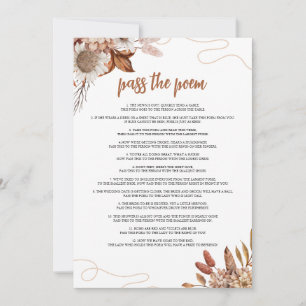 Fall in love   Pass the Poem Bridal Shower Game  Invitation