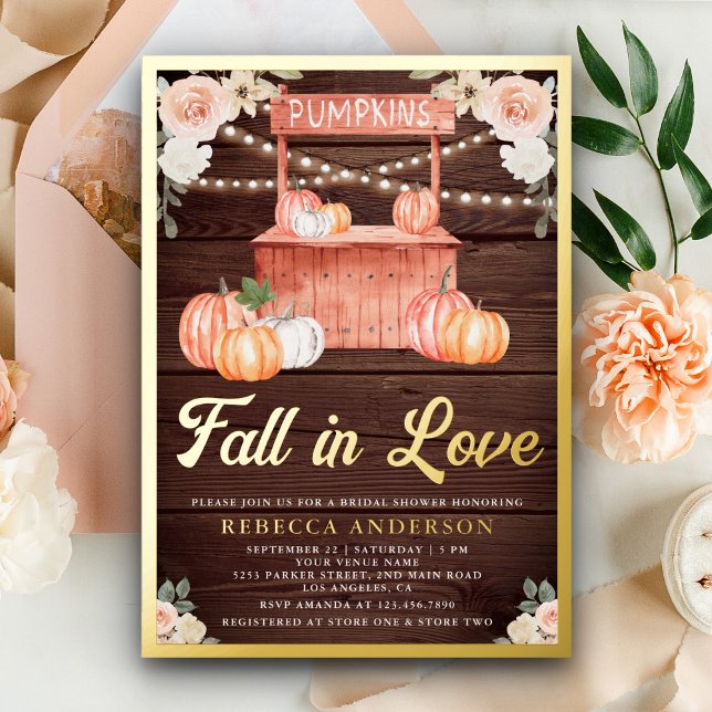 Fall in Love Peach Pumpkin Barn Wood Bridal Shower (Creator Uploaded)