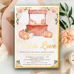 Fall in Love Peach Pumpkin Market Bridal Shower
