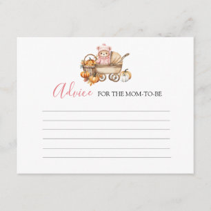Fall in Love Pink Bear Baby Shower Advice For Mum Enclosure Card