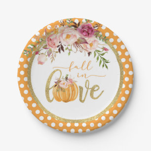 Fall in Love Plate - Orange Dots