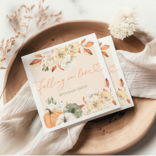 Fall in Love Pumpkin Autumn Baby Shower Napkin