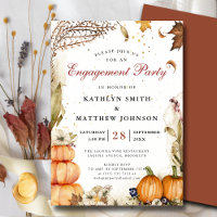 Fall In Love Pumpkin Autumn Engagement Party