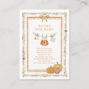 Fall in Love Pumpkin Baby Shower Books for Baby Enclosure Card