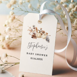 Fall In Love Pumpkin Baby Shower Gift Tags
