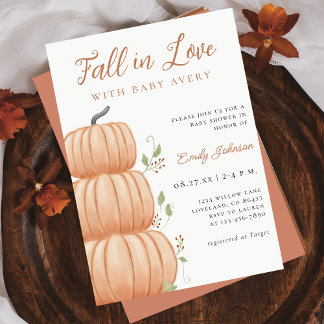 Fall in Love Pumpkin Baby Shower Invitation