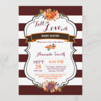 Fall in Love Pumpkin Baby Shower Invitation Card