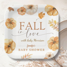 Fall in Love Pumpkin Baby Shower Paper